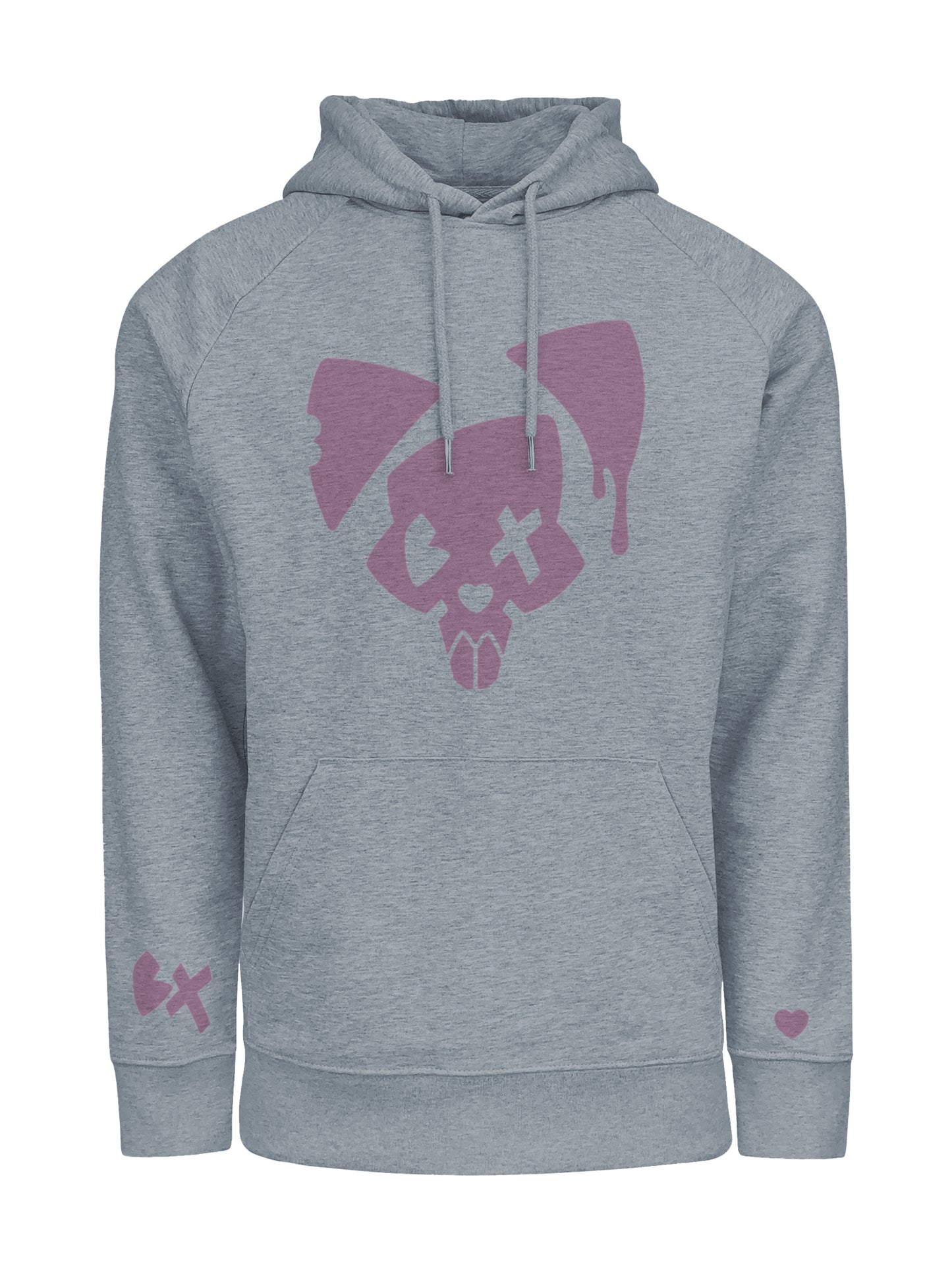 BXRaised Gray Hoodie with Pink Logo